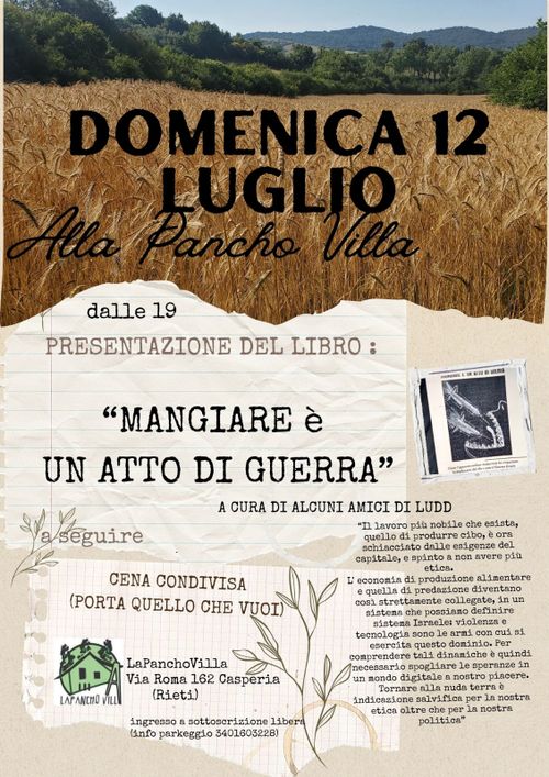 MANGIARE È UN ATTO DI GUERRA a cura di "alcuni amici di Ludd"