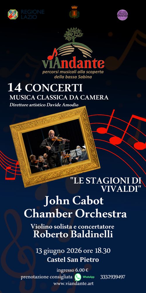 Festival viAndante concerto "Le stagioni di Vivaldi" con la John Cabot Chamber Orchestra"