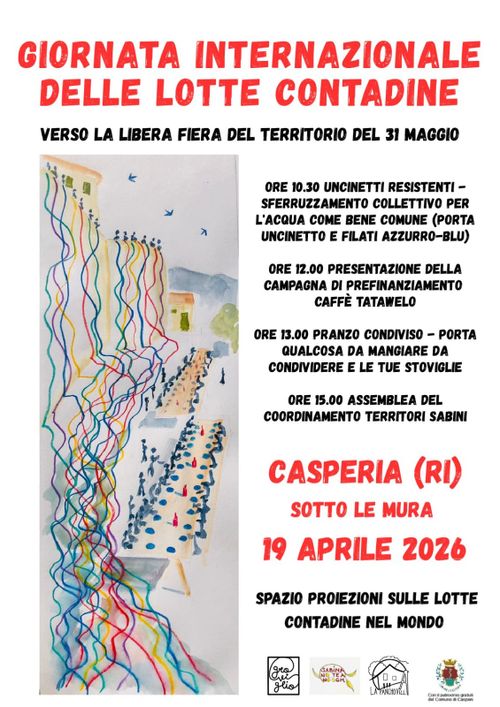 Giornata internazionale delle lotte contadine - verso la libera fiera del territorio del 31 maggio